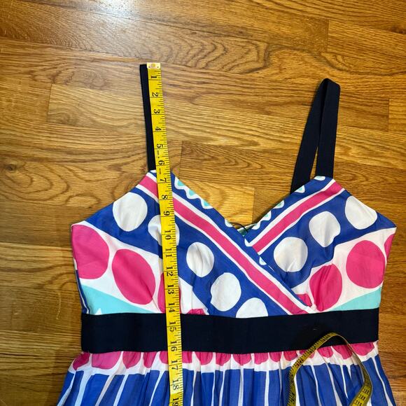 Vineyard Vines Women’s 14 Carolina Stripe Ocean Splash Maxi Dress Silk Polka Dot - Picture 6 of 10